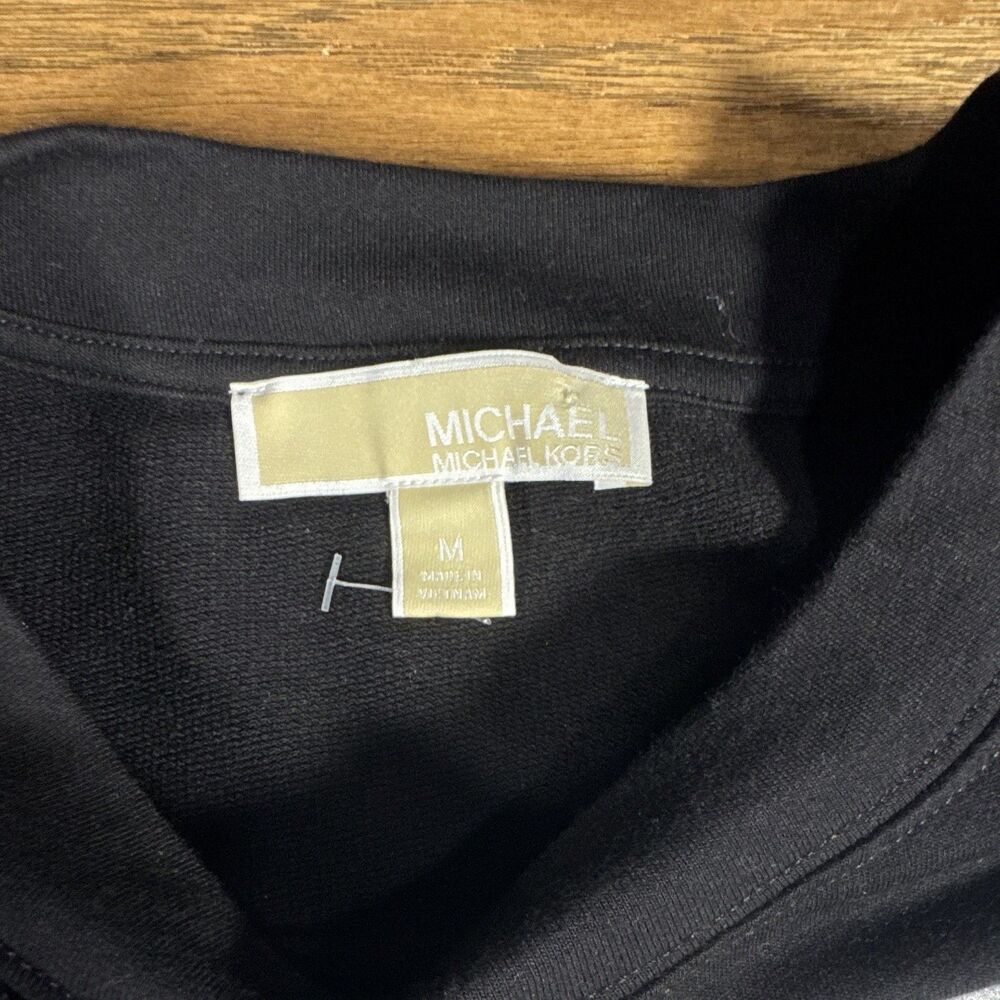 Michael Michael Kors Women's Crewneck Fleece Sweatshirt Silver MK Logo Black M - Picture 8 of 12